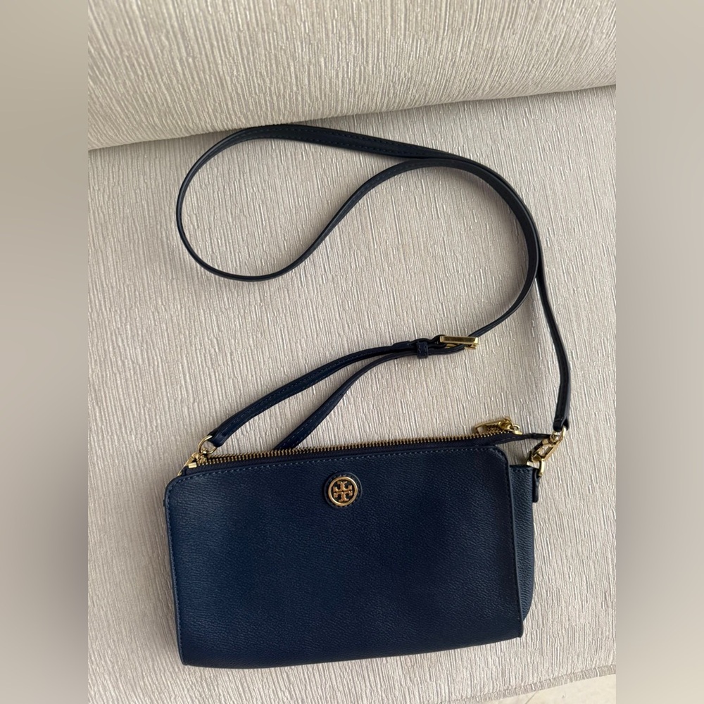 Tory Burch Dark Blue Wristlet Clutch